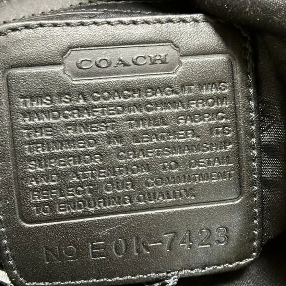 Auth COACH - 7423 Khaki Black Nylon Leather Shoulder Bag - Picture 7 of 8